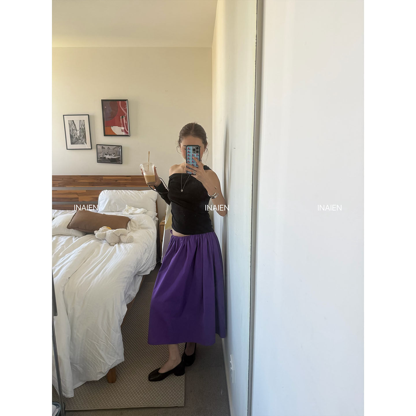 INAIEN笑笑家 "Вальс" уникальная красивая полуюбка скрывающая недостатки фигуры на весну 2026