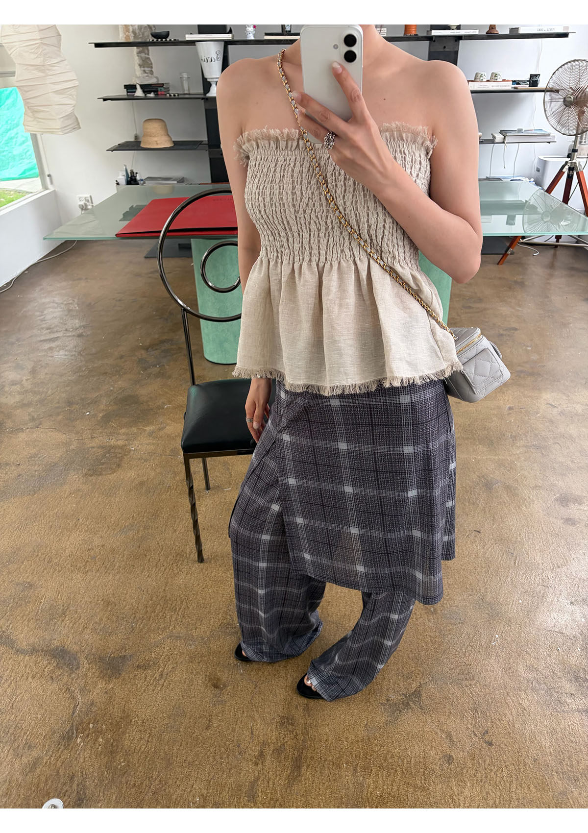 INAIEN笑笑家 "Манхэттен черная вуаль" плотная сетчатая устойчивая к складкам корректирующая деловая элегантная юбка-брюки из сетки