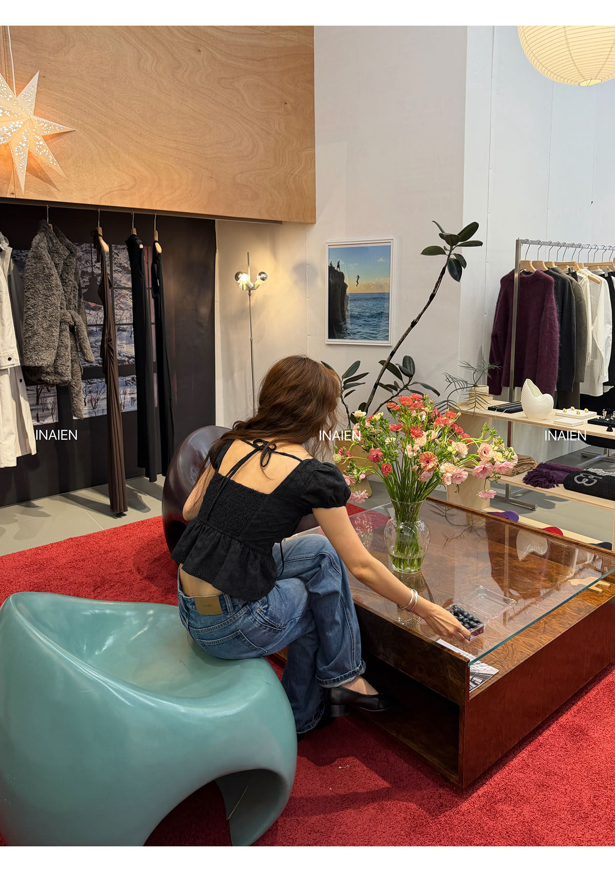 INAIEN26 ранняя весна "беглая принцесса" юбка с утяжкой на талии весна-лето