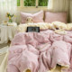 Ins girl cute lace KT cat washing cotton bed four-piece set non-pure cotton dormitory bed sheet three-piece set 4