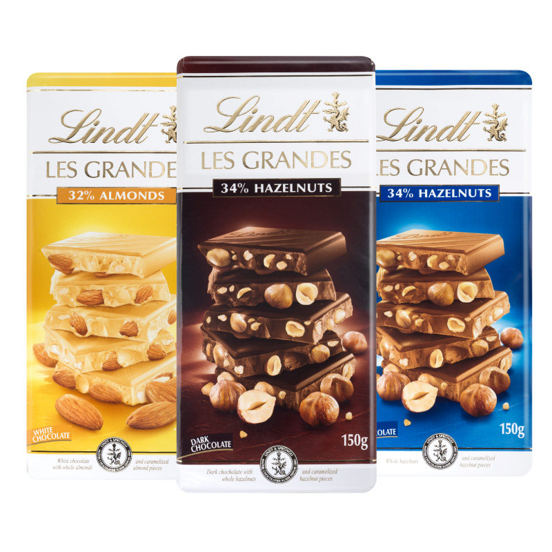 Lindt 瑞士莲 原粒榛子黑巧克力 150g*13包 ￥300.83 可3件92折