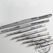 Stainless steel tweezers straight head dressing tweezers elbow round head toothed water grass clip multi-meat accessories tweezers elbow