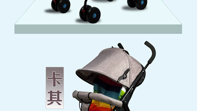 Trẻ bốn bánh siêu nhẹ có thể ngồi gấp 5-6 tuổi cho bé có thể ngồi xe đẩy cho bé đơn giản 1-2-3-4 - Xe đẩy / Đi bộ