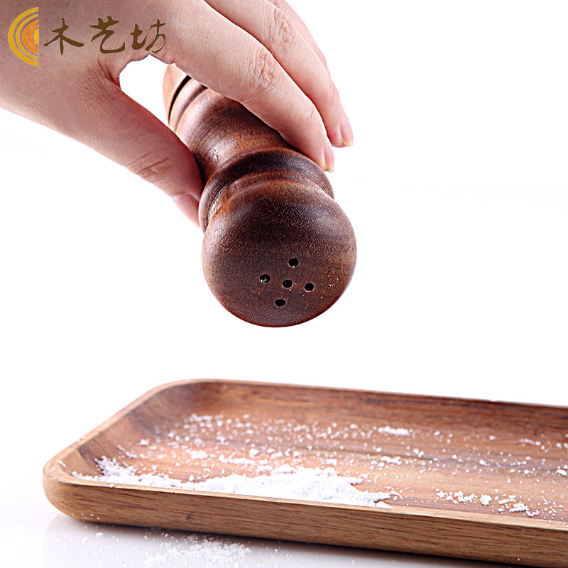 Kitchen creative wooden seasoning cans Salt cans Sugar cans Seasoning cans Kitchen supplies utensils seasoning boxes Seasoning bottles and jars