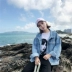 Mùa thu nữ mới phiên bản Hàn Quốc của quần áo denim màu xanh nhạt hoang dã lỏng lẻo - Áo khoác ngắn Áo khoác ngắn