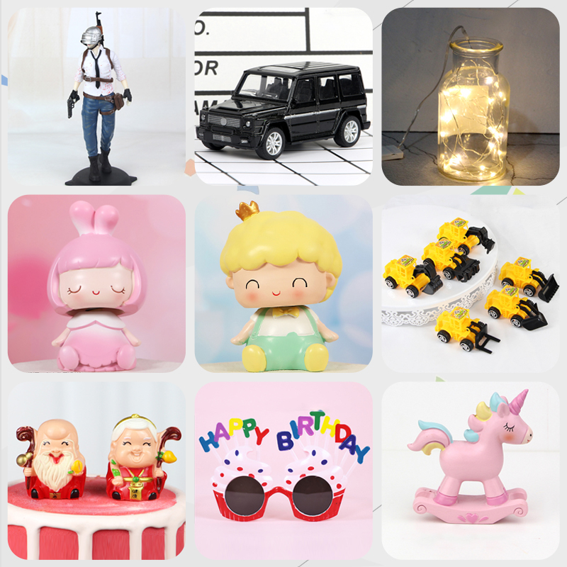 Birthday Cake Decoration Swing Accessories Nets Red Children Cake Toys Pendulum Pieces Sugongshou Shou Firebird Cake Decoration