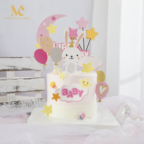 Baking Cake Decoration Paper Cartoon Babyrabbit Dessert Cake Inserts Cute Rabbit Rabbit Cake Plugin