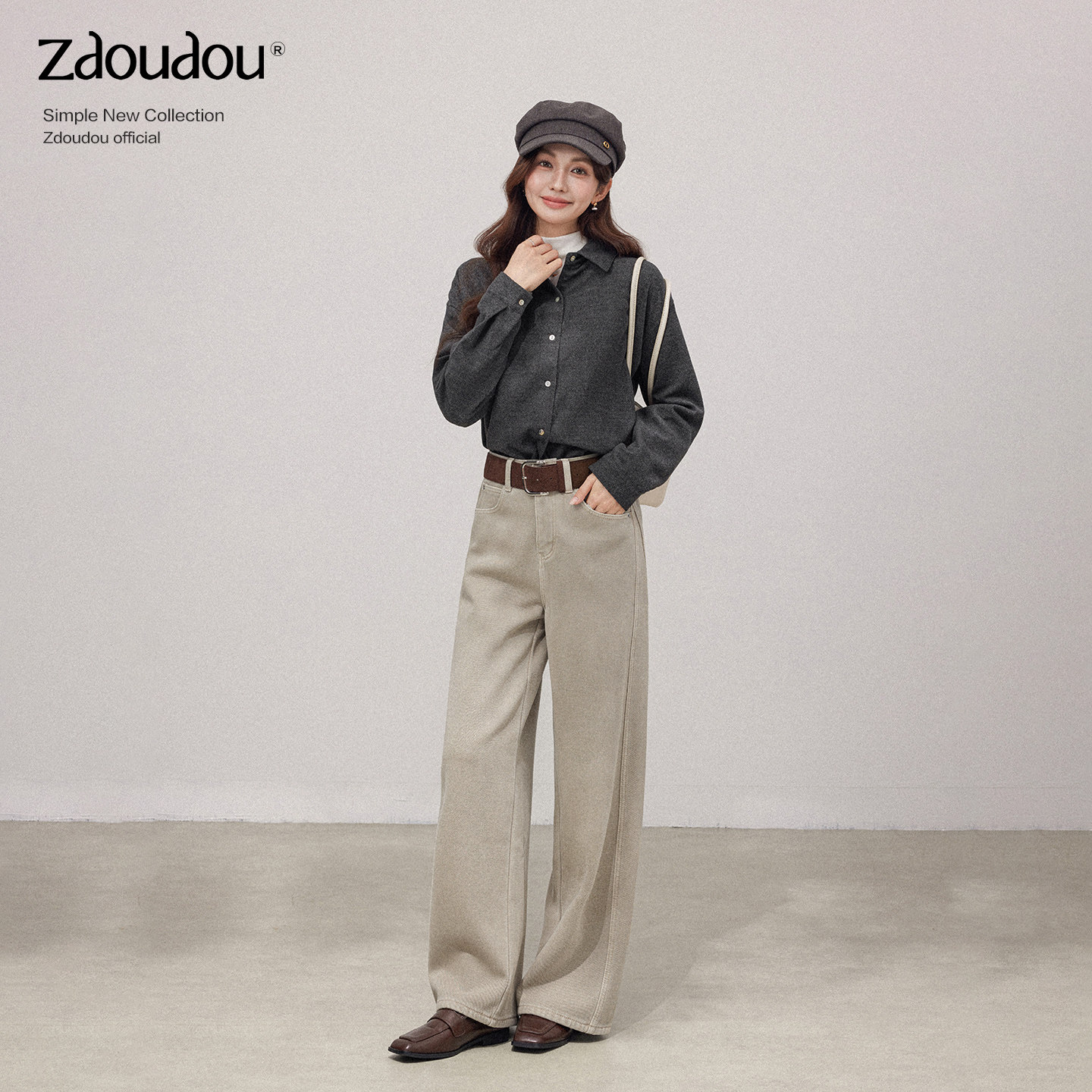 Zhang Doudou High-Waisted Straight-Leg Jeans for Women 2025 Autumn and ...