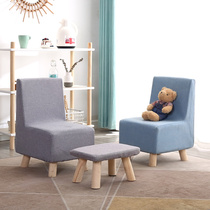 Household small stool fabric backrest low stool small chair Net red shoe stool modern simple Children solid wood small bench