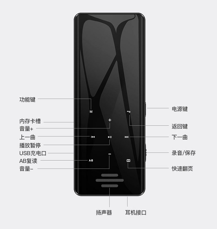 máy nghe nhạc ruizu d20 Newman A65 Dictionary mp3 Trình phát Bluetooth Walkman Trình phát nhạc sinh viên Học tiếng Anh Thẻ màn hình cảm ứng - Máy nghe nhạc mp3