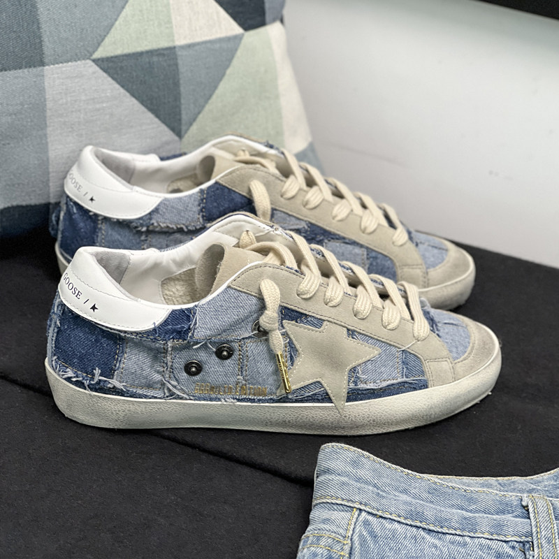 2025 метров сделать старый звезды Грязная обувь девочка деним квартира красные розы ретро обувь движение Грязные туфли