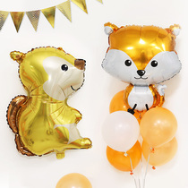Cartoon aluminum balloon cute dinosaur animal squirrel hedgehog panda Fox little raccoon aluminum foil balloon
