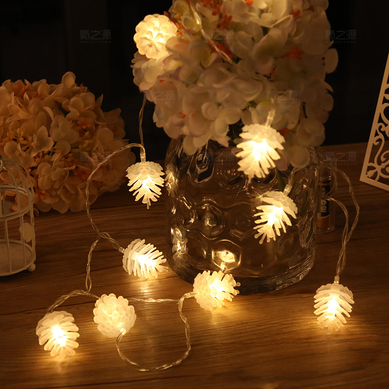 Net Red Pine Fruit Lamp Dormitory Girl's Heart Room Room Decoration Bedroom Arrangement Romantic small festoons Flashing Light strings Songson