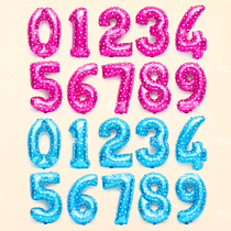 32 inch blue pink digital balloon aluminum film Baby children Full Moon 100 days birthday party decoration decoration