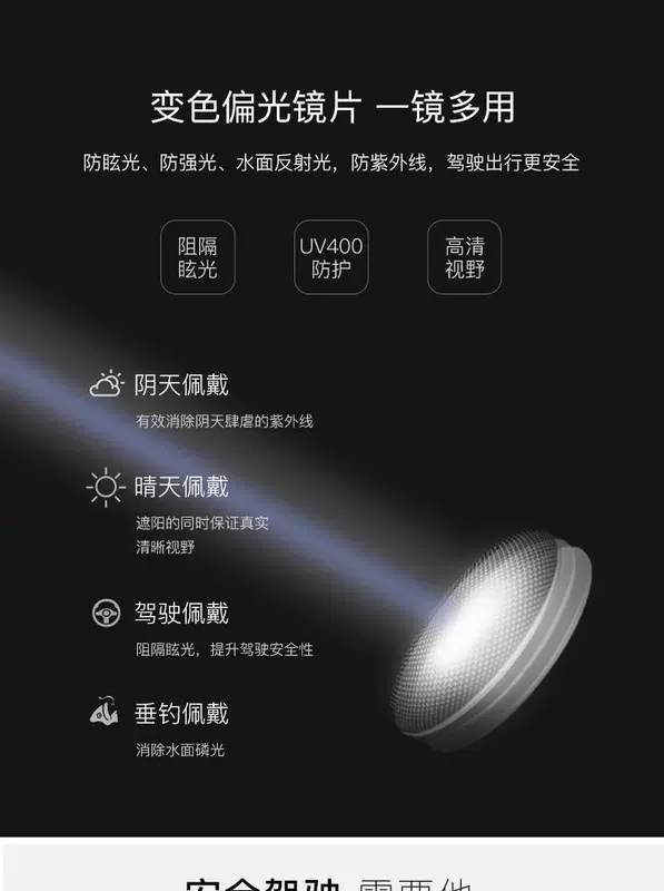 kính chống tia uv Kính nhìn đêm, kính râm chuyên dụng khi lái xe, câu cá ngày đêm cho nam, kính râm phân cực đổi màu cho mắt nam kính dã ngoại kính thể thao