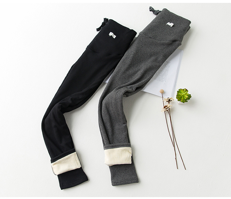 Bà bầu cỡ lớn quần legging mùa thu đông cộng với quần nhung cho bà bầu dạ dày nâng chân quần dài quần bầu ống rộng
