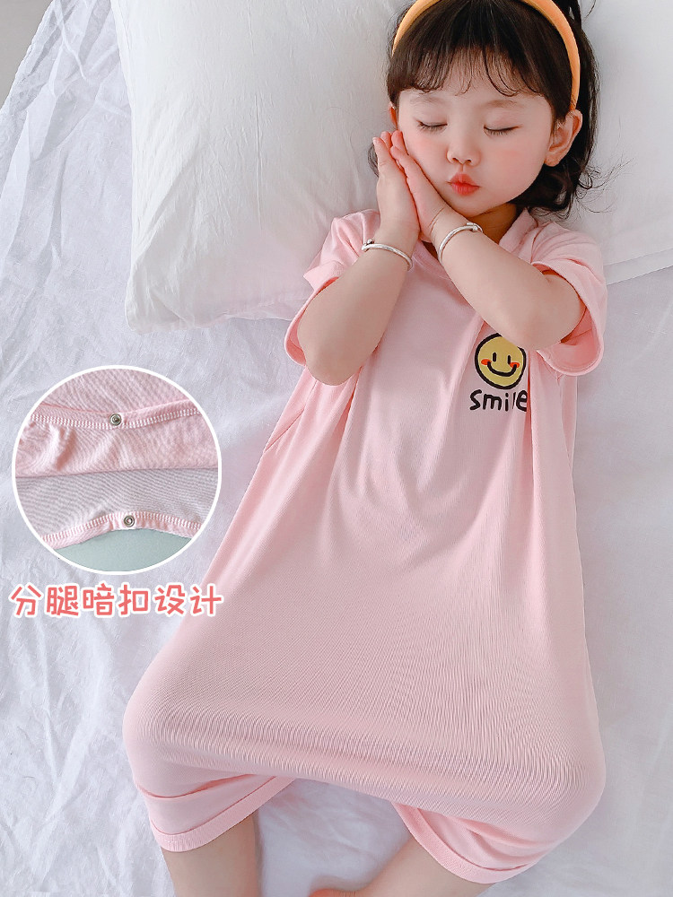 BABY PAJAMAS SUMMER THIN MODAL CHILDRENS ONE-PIECE NIGHTGOWNS BABY LOUNGEWEAR GIRLS NIGHTDRESSES AIR CONDITIONING CLOTHES MEN