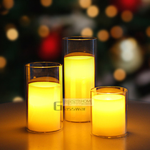 Candlestick Simple Modern Glass Candle Cup Hotel Wedding Electronic Candle European Glass Candle Holder Simulation Candle