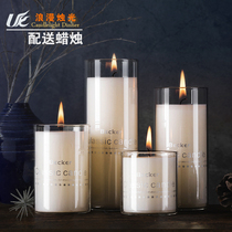 Glass Candlestick candle Cup romantic Valentines Day Candlelight dinner wedding ornaments Hotel road guide bar Western food candle