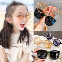 ~ Childrens sunglasses tide girl male anti-ultraviolet Korean fashion baby glasses Princess cute girl sun glasses
