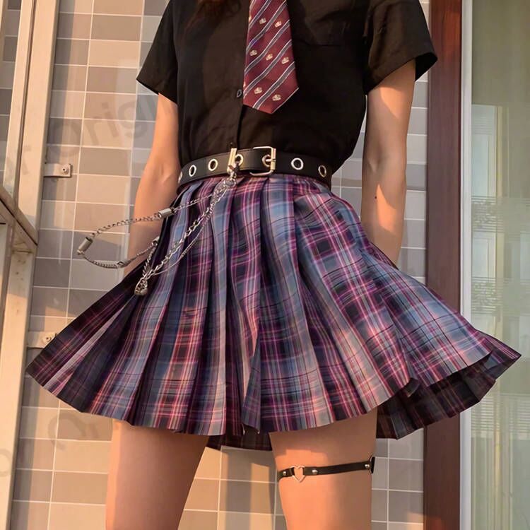 E-Sports Girl Jk Uniform Genuine Original Summer Plaid Skirt Set College Style Dark Style Jk Short Skirt Pleated Skirt