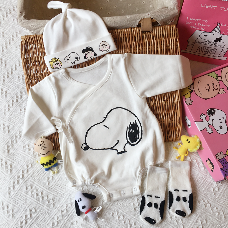 Newborn baby jumpsuit long-sleeved spring and autumn men's and women's baby bag fart clothes pajamas triangle rompers new combination
