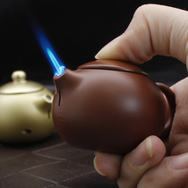 Creative personality teapot lighter mini straight-in windproof inflatable home office fashion ornaments mens lettering advertising