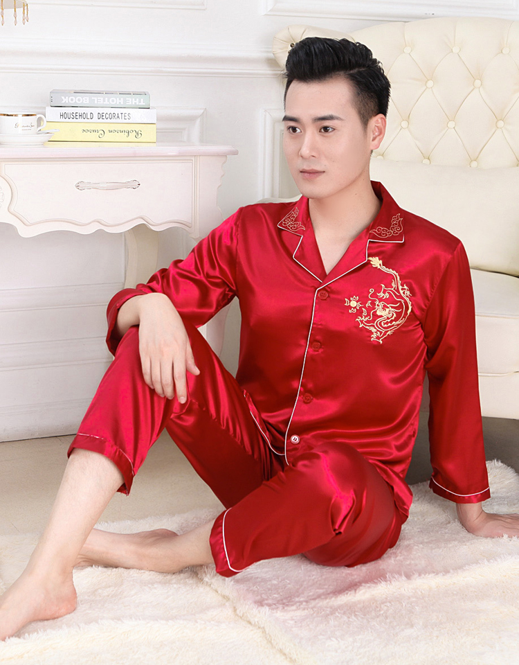 Longfeng vài bộ đồ ngủ phụ nữ mùa thu và mùa đông lụa đồ ngủ nam dài tay phù hợp với băng lụa phần mỏng kích thước lớn dịch vụ nhà bộ mặc nhà đẹp