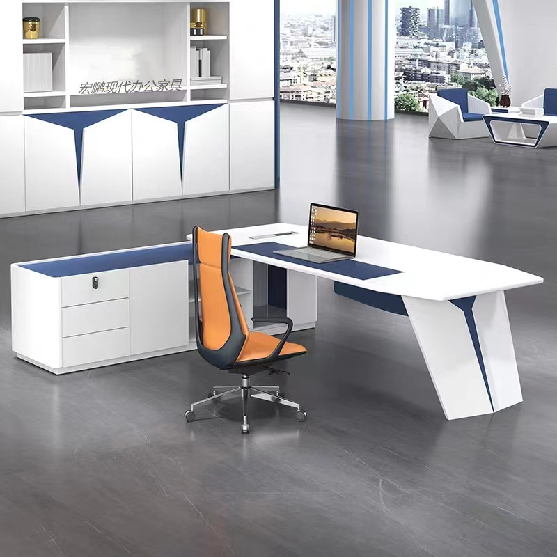 High-end designer baking paint desk creative fashion manager table minimalist Hyundai boss Chair Sofa Combo-Taobao