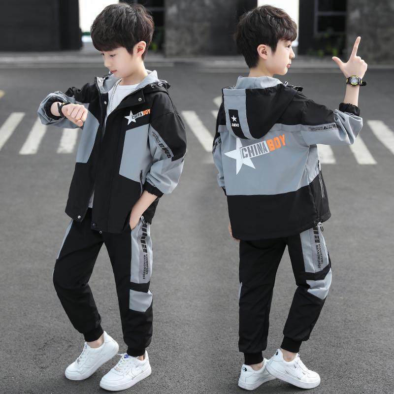 Boys' Autumn Clothing Set 2026 New Style for Children Aged 8-12, Trendy Sportswear for Boys Aged 10-13