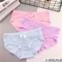 4 quần cotton nữ gợi cảm eo thấp vải cotton phối cảnh ren tóm tắt vô hình nóng quan lot nu danh cho tuoi 16