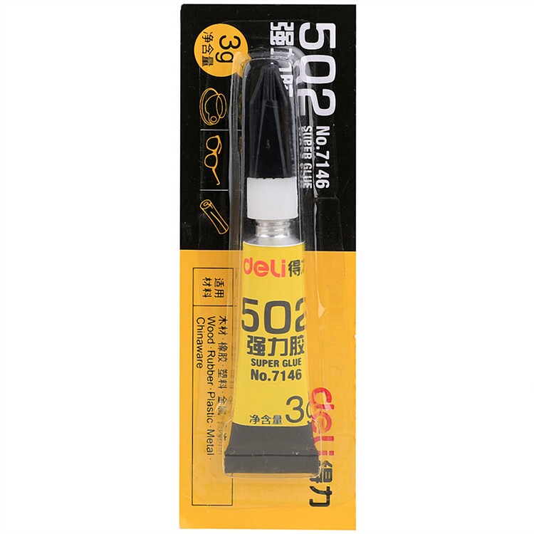 得力  7146 502 强力胶水 可粘塑料/金属/玻璃/陶瓷 3g /支