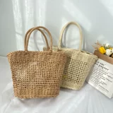 Брендовая соломенная корзина, пляжная сумка на одно плечо, портативная вместительная и большая барсетка