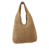 Летняя плетеная соломенная вместительная и большая сумка на одно плечо, пляжный шоппер, жилет, в корейском стиле