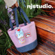 Korean niche grid storage handbag large capacity original simple beach bag commuting pink bucket bag summer