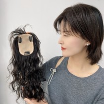 8*12 hand needle real hair curly hair replacement film middle-aged and elderly mother wig real hair Silk