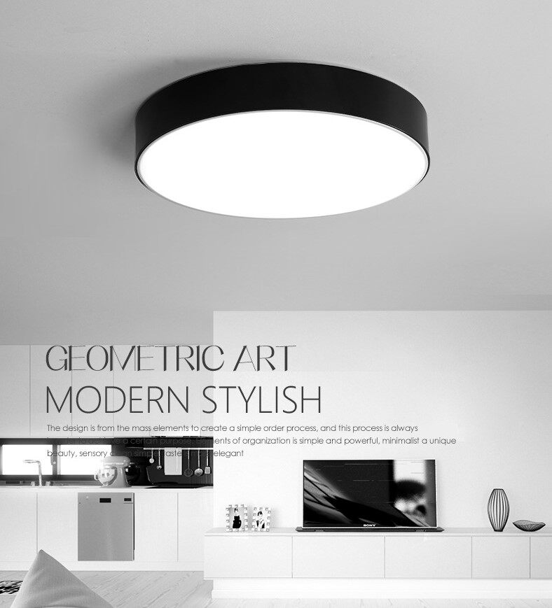 Creative round LED ceiling lamp Modern minimal living room bedroom Restaurant Balcony Iron art lamp houselighting