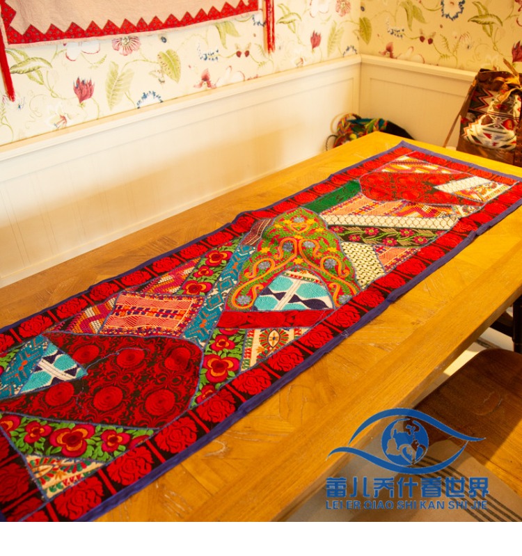 Ấn Độ Nepal handmade kỳ lạ dân tộc thêu hoa bàn trà bàn ăn bàn cờ nhỏ tấm thảm trang trí nhà thảm trang trí sofa