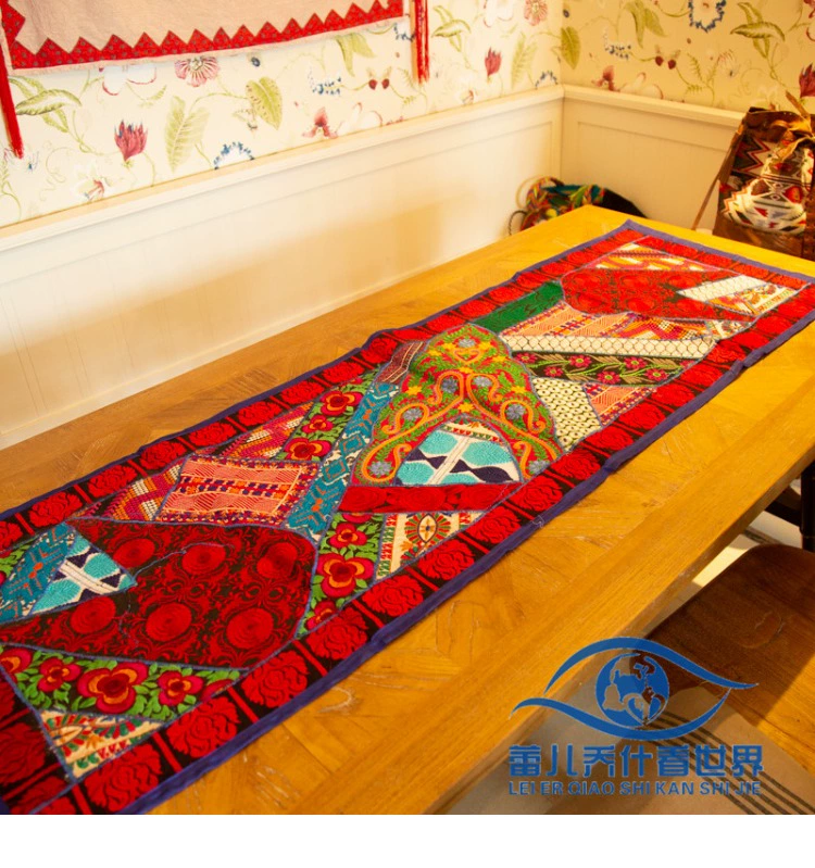 Ấn Độ Nepal handmade kỳ lạ dân tộc thêu hoa bàn trà bàn ăn bàn cờ nhỏ tấm thảm trang trí nhà