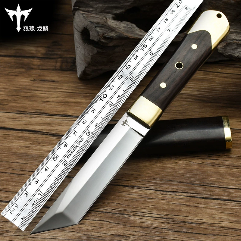 Wolf Tritium Pocket Knife Portable Sharp Dao Tự vệ Vũ khí Lạnh Dao quân sự Kiếm ngoài trời Sinh tồn ngoài trời Lưỡi thẳng - Công cụ Knift / công cụ đa mục đích