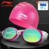 Kính bơi Li Ning dành cho nữ, chống nước, chống sương mù, cận thị HD, kính gọng lớn, kính bơi nam, bộ thiết bị mũ bơi kinh boi view v610 kinh boi phoenix 