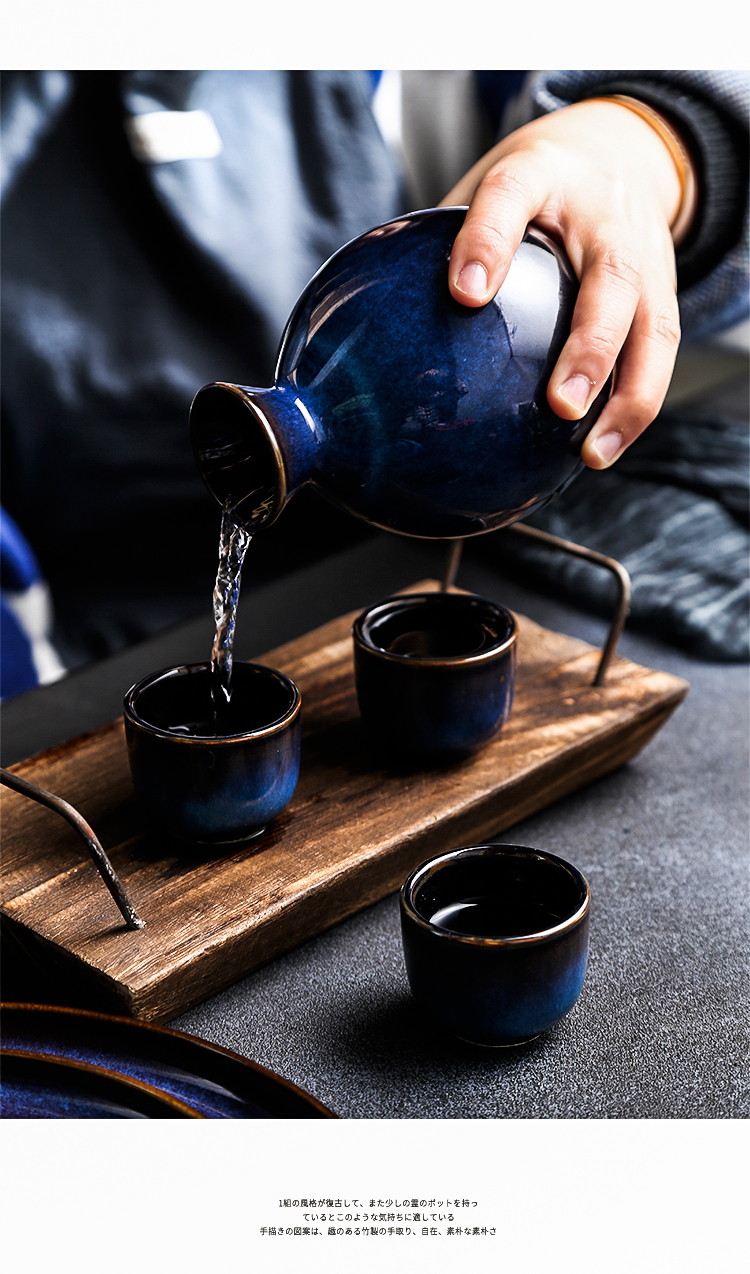 rượu sake Nhật Bản gốm bộ đồ màu trắng với rượu sake nhỏ tách tinh thần cốc cốc nhỏ để uống rượu flagon phụ đốt flagon - Rượu vang kệ để rượu vang