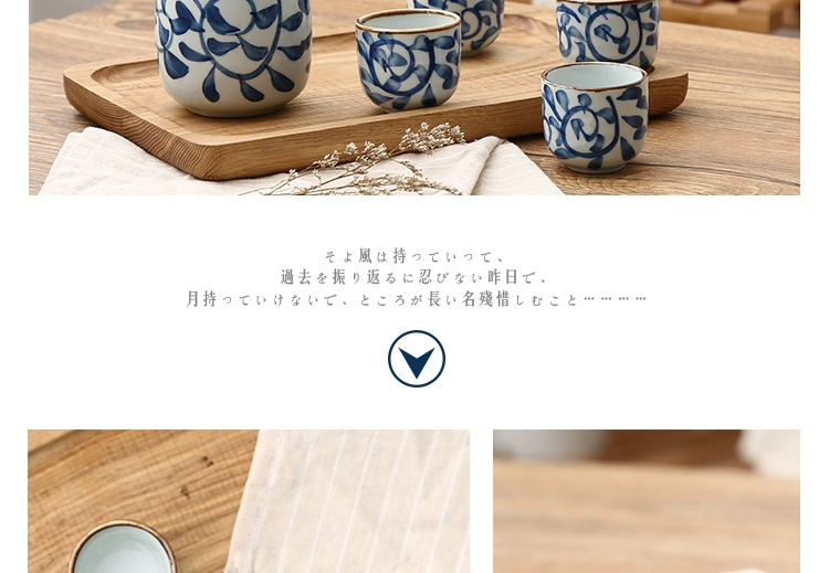 Rượu sake hộ gia đình được vẽ bằng tay màu gạch men rượu vang nhỏ hầm rượu vang tách ly rượu vang trắng thủy tinh phong cách Nhật Bản rượu shochu - Rượu vang