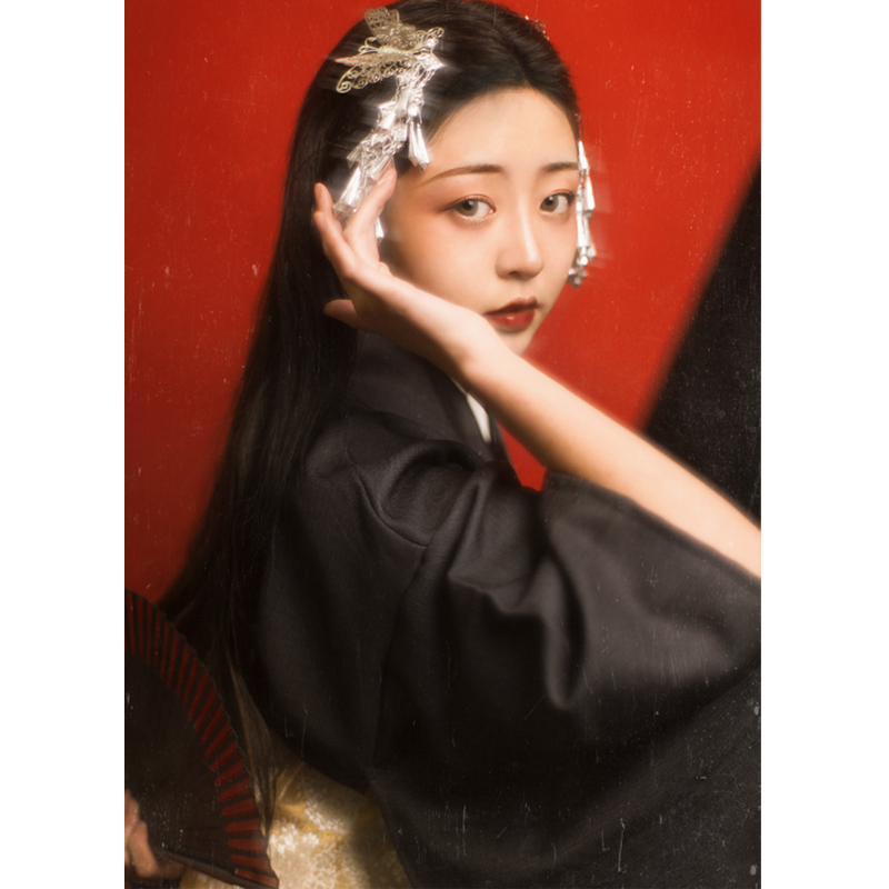Orange Dot Halloween Cosplay Costume Outfit Japanese Kimono Women's Modified Japanese Yukata Photography Props Orange Dot Halloween Cosplay Costume Outfit Japanese Kimono Women's Modified Japanese Yukata Photography Props