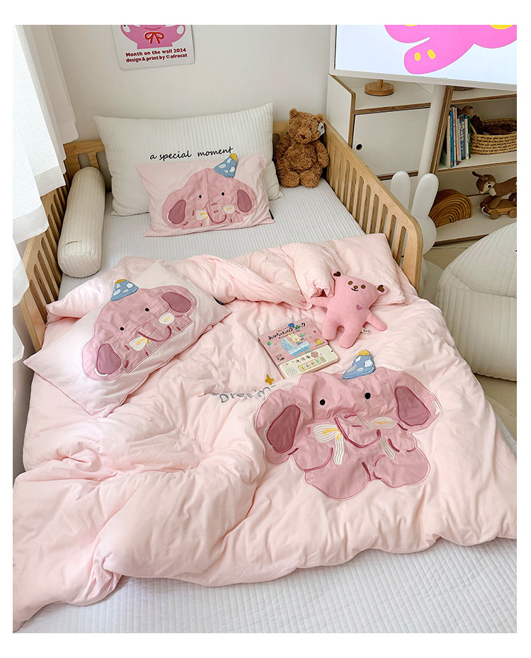 Детское зимнее одеяло класса А из вязаного хлопка со съемным чехлом, мультяшная розовая собачка, односпальное утепленное одеяло
