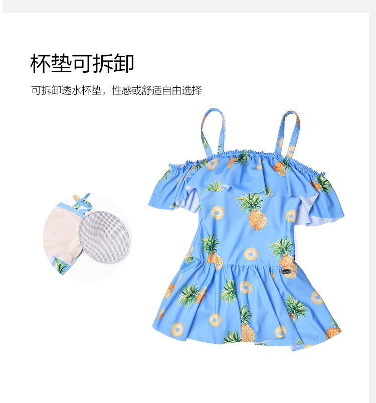 Fendi INS gió quả dứa in áo tắm nữ kiểu váy mỏng quây thời trang áo tắm một mảnh FS0666 - Bộ đồ bơi One Piece bikini liền thân màu đen
