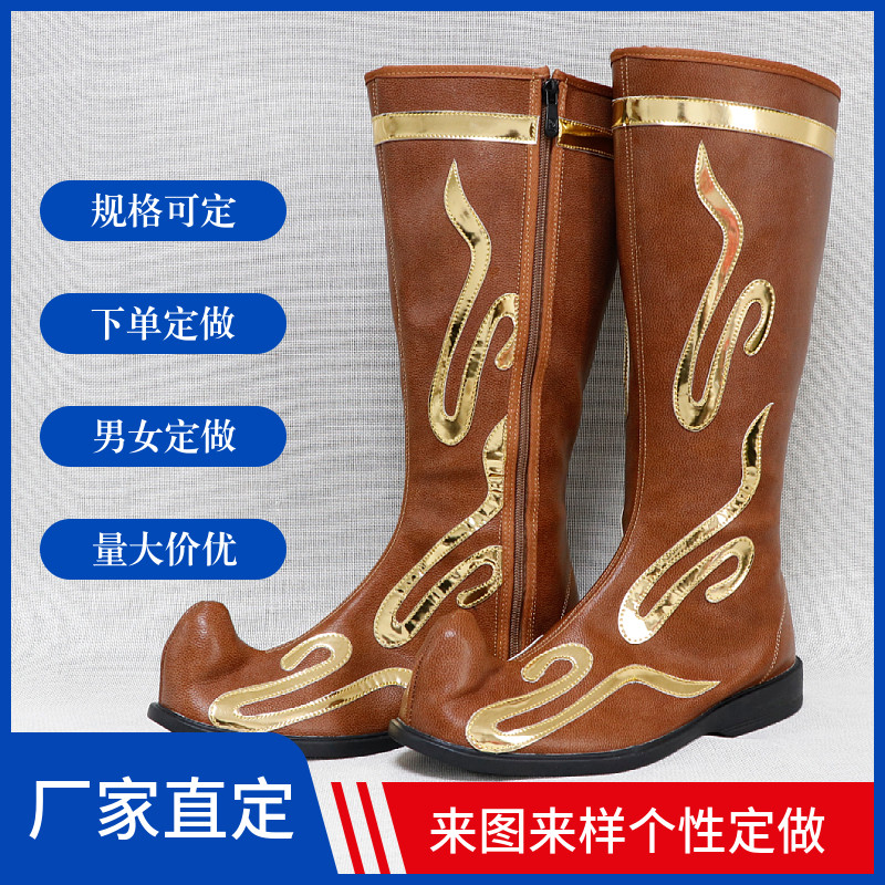 Custom-made ethnic dance performance boots Mongolia Tibetan Xinjiang and other dance shoes custom men and women models to map custom-made boots