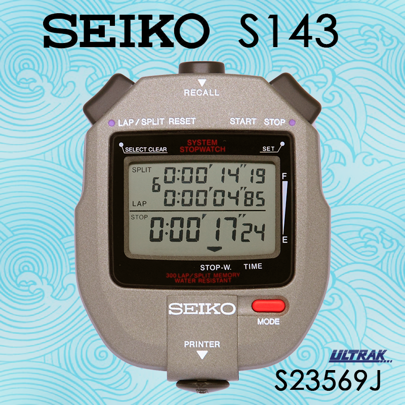 NEW 100% Seiko S143 300-Lap Memory Stopwatch with Printer Port S23569J 
