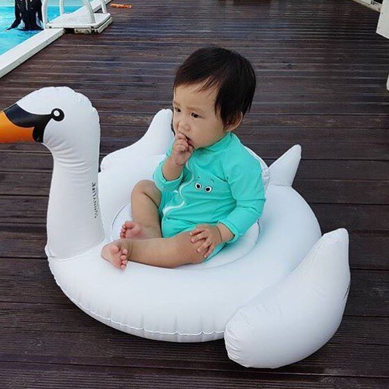 Trẻ em flamingo ngồi vòng thiên nga trắng ghế em bé bơi vòng bé ghế nhẫn cho bé trai và bé gái - Cao su nổi phao bơi tay cho bé