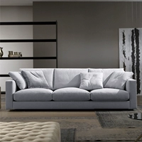 Sofa vải Bắc Âu căn hộ nhỏ ba người hiện đại đơn giản một dòng thẳng đơn giản sofa cao su có thể tháo rời và giặt được - Ghế sô pha ghế sofa mini phòng ngủ